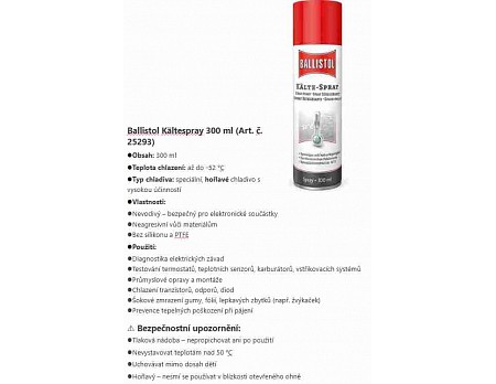 Chladicí sprej, 300 ml, BALLISTOL 25293