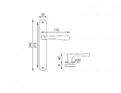 kování Ni-Elegant kl/kl 90 OGR Bronz česaný lesklý bez otvoru