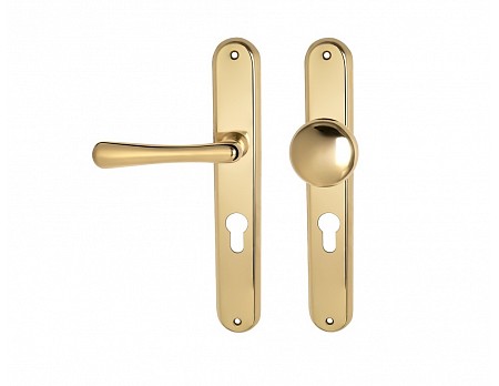 kování NI-Elegant koule/klika PZ levá OLV mosaz leštěná lakovaná