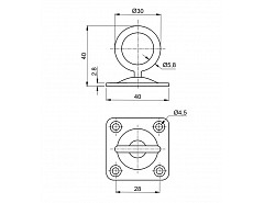 Deska s okem 40x40mm 6mm NEREZ
