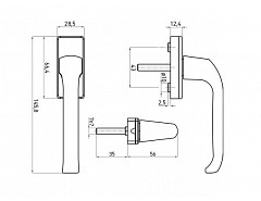 Klika okenní hliníková 7/35 BÍLÁ 9016