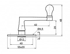 OBRTLÍK S KULIČKOU 20mm BRONZ
