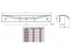 ELZA 446mm úchytka ČERNÁ-MATNÁ