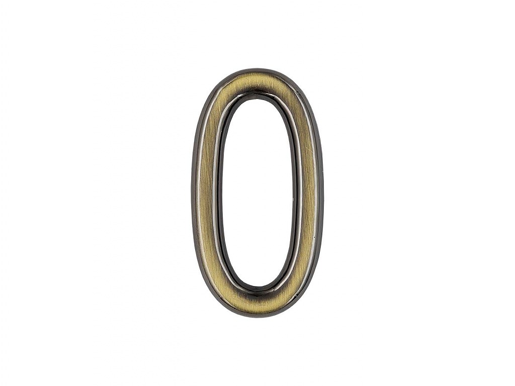 Číslice "0" na dveře NZ 75mm Bronz