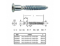 Vrut konfirmát 7x50 BZn