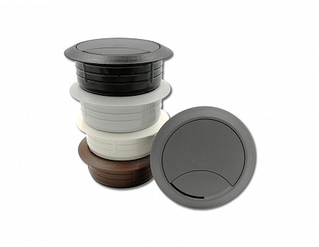 Kabelová průchodka kulatá, tmavě šedá, průměr 60mm