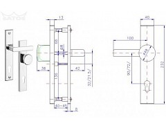 Bezpečnostní kování 802/90mm Madlo H / Cr-nerez