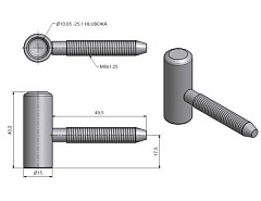 Závěs dveřní 80/10 VD M8 žlutý Zn č.96180510
