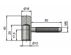 Závěs dveřní 80/12/M8/50 VD žlutý Zn č.96740510
