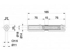 Závěs k přivaření s vratnou  pružinou 165x22 art. 415/M  max 30kg