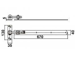 Závěs seřiditelný 670mm M16 na dřevěné dveře Bílý zinek