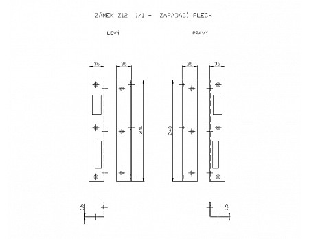 Protiplech vratový zámek 1/1 ''L'' (Zlatník)