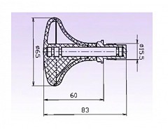 Kluzák ČERNÝ 60 + pouzdro (K&S) nosnost 70kg, čep 8mm