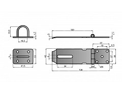 Petlice rovná NEREZ 100 mm š.38mm