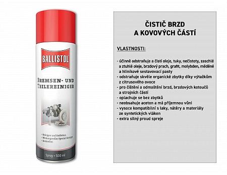 Čistič brzd a kovových částí sprej 500 ml, BALLISTOL 25362 (25340)