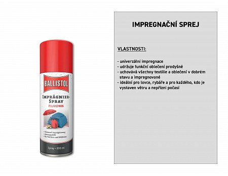 Impregnační sprej Pluvonin 200 ml, BALLISTOL 25013 (25000)