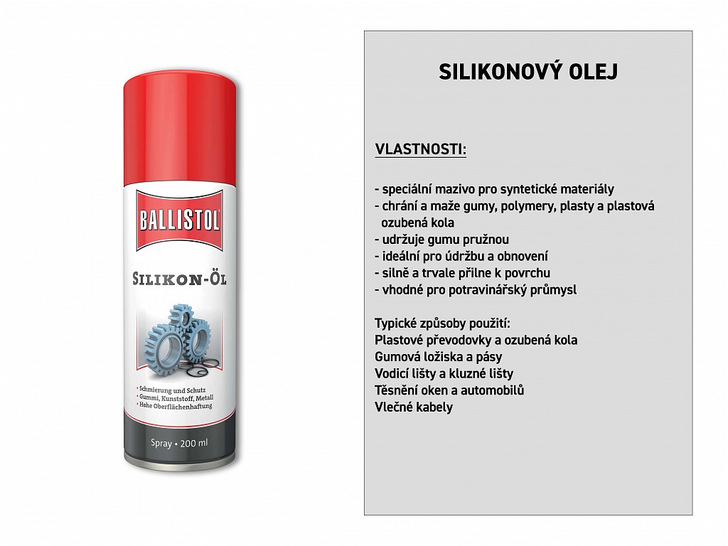 Silikovoný olej sprej 200 ml, BALLISTOL 25354 (25300)