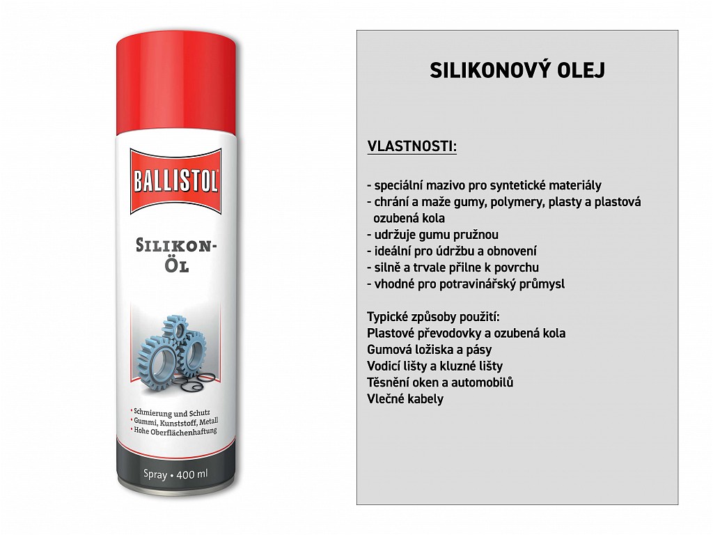 Silikovoný olej sprej 400 ml, BALLISTOL 25612 (25307)