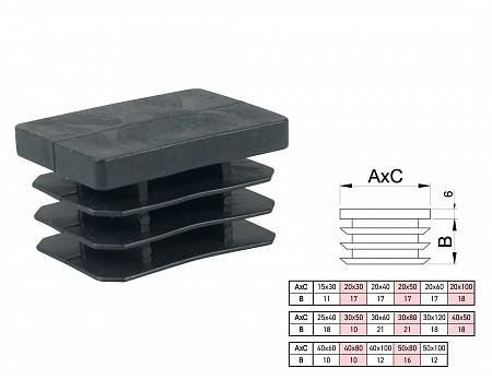 Ucpávka plastová černá 30x120mm