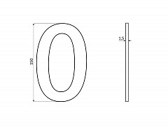 Číslice "0" 100mm samolepící NEREZ