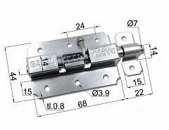 Zástrč s pružinou 68x45mm pr.7mm Bílý zinek