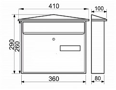 KT02 - ANTRACIT schránka 410x287x80 "X"