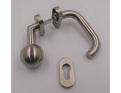 Kování HELEN FAB ovál pevná  koule vyosená, L klika, NEREZ