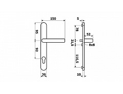 Kování pro plast. dveře A7/92 klika-klika BÍLÁ s vrat. mechanismem