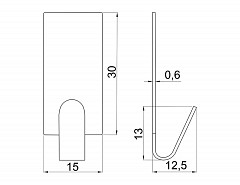 Věšák samolepící nerez 15x35mm bal. 6ks ESO