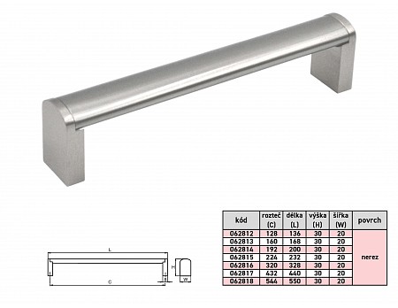 BRITA 432 mm úchytka NEREZ