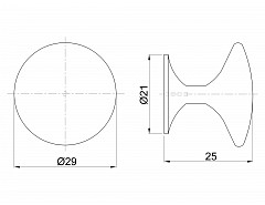 GLABRO knopek 29,5mm Ni-SATIN