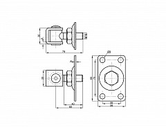 Závěs seřizovací plotna M16 56x89 Bzn  nosnost 35kg