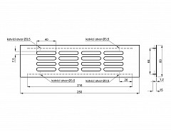 Větrací mřížka 80/250mm HLINÍK