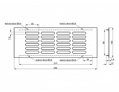 Větrací mřížka 100/250mm HLINÍK