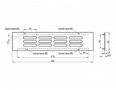 Větrací mřížka 60/250 imitace NEREZ
