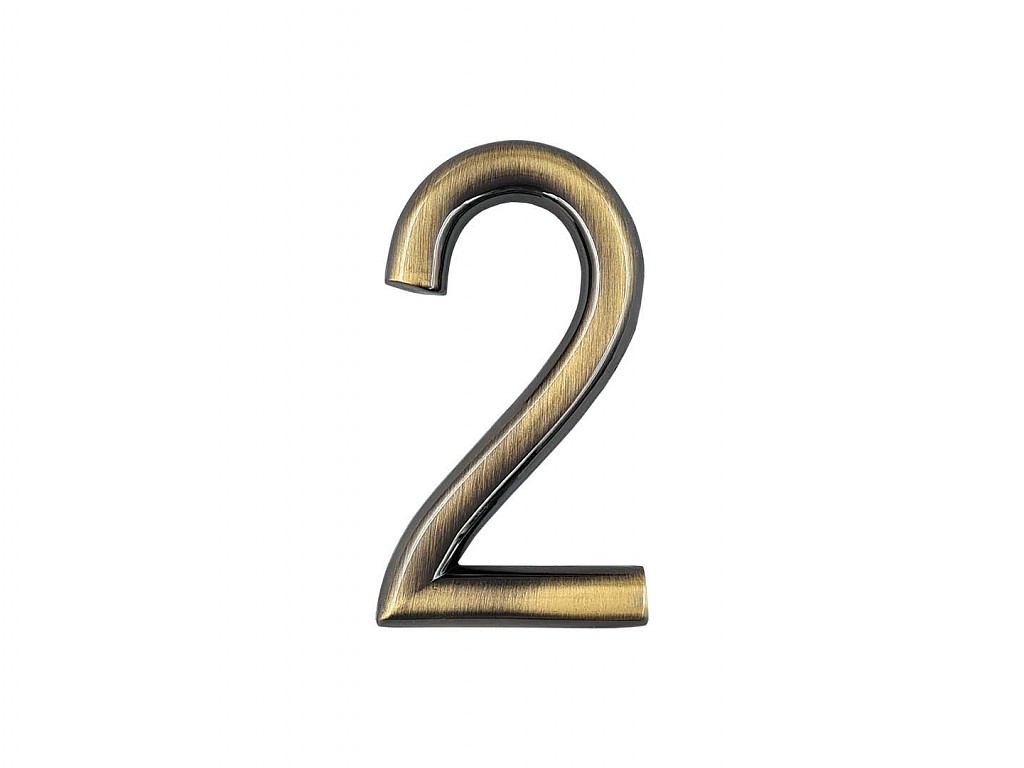 Číslice "2" na dveře NZ 75mm Bronz