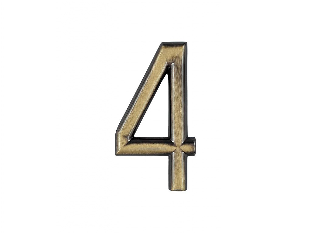 Číslice "4" na dveře NZ 75mm Bronz
