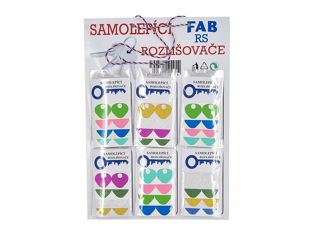 Rozlišovač klíčů samolepící mix na RS klíče trojúhel.( 1bli=30sáčků=240ks)
