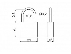 Visací zámek Fe 20mm 3kl. ESO (026601)
