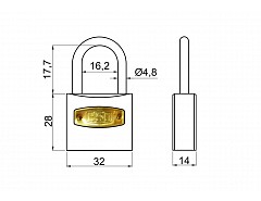 Visací zámek Fe 32mm 3kl. ESO (026603)
