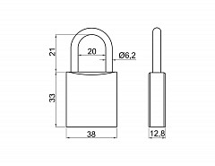 Visací zámek 9240 A Ms stejný uzávěr SU ESO 3kl.