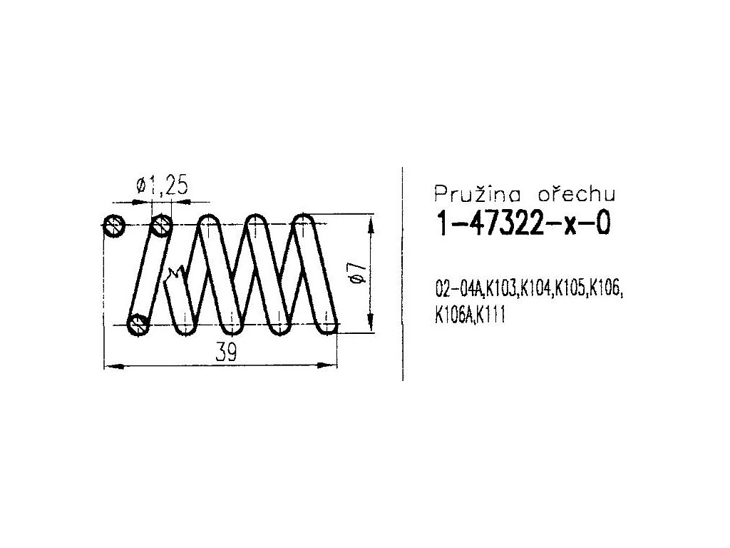 Pružina zámku 47 322 (ořechu)