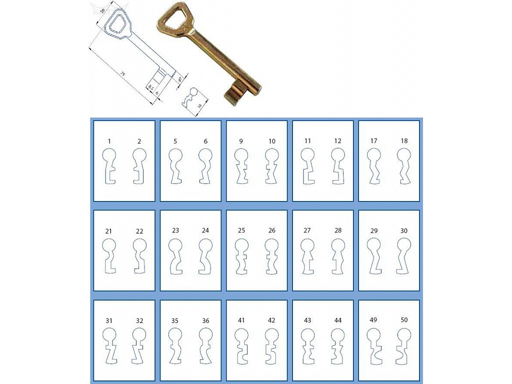 Odlitek obyčejného klíče č.1 H