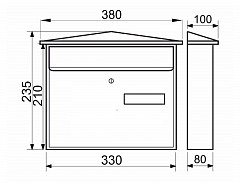 KT01 - BÍLÁ schránka 380x235x80 "X"