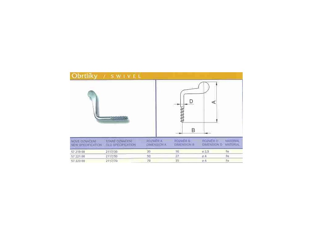2117/50 obrtlík se závitem Zn 200ks