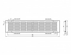 Větrací mřížka 100/600 imitace NEREZ