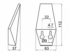 LUKÁŠ věšák dřevěný 112x63x37mm