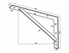 Konzola policová Bzn  300x195x30 (nosnost 100kg/pár)