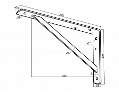 Konzola policová Bzn  500x315x30 (nosnost 100kg/pár)