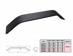 ZORA 320/332mm úchytka ČERNÁ-BROUŠENÁ